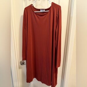 3x T-shirt dress, long sleeve with pockets
